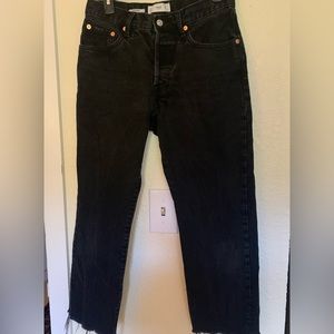 MNG Havana Black Denim Jeans